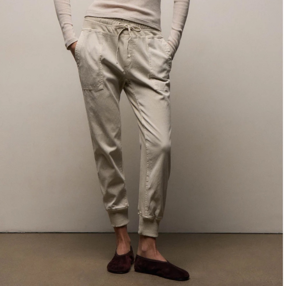 James Perse Beige Mixed Media Pants